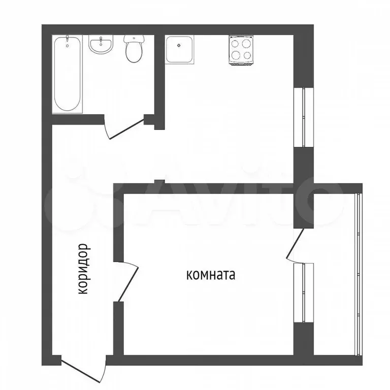 1-к. квартира, 37,2 м, 9/9 эт. - Фото 0
