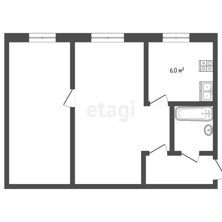 2-комнатная квартира: Выкса, улица Красные Зори, 13 (42.2 м) - Фото 0