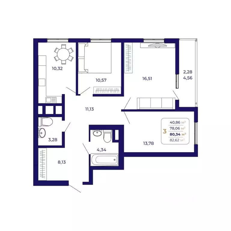 3-к кв. Башкортостан, Уфа Затон-Восточный жилрайон, Паруса жилой ... - Фото 1