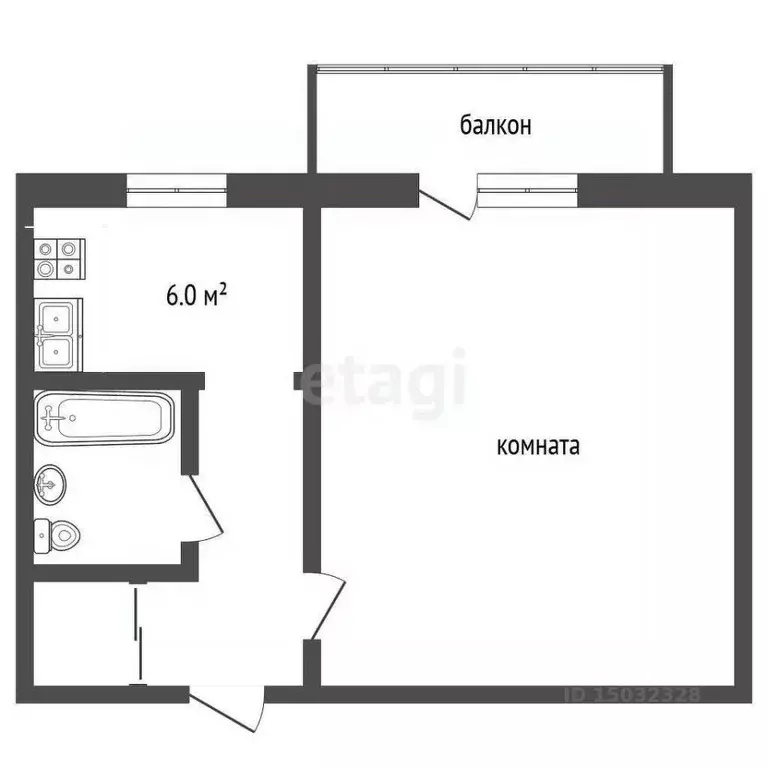 1-к кв. Владимирская область, Муром ул. Свердлова, 28 (29.0 м) - Фото 2
