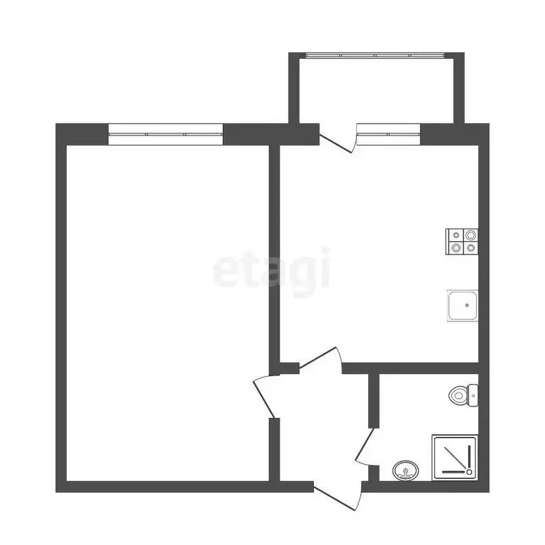 2-комнатная квартира: Кенже, Каменская улица, 101к2 (29.4 м) - Фото 0