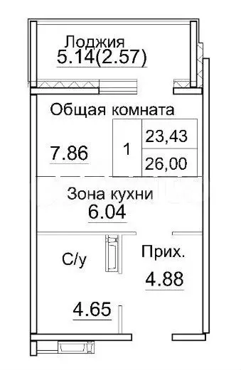 Квартира-студия, 26 м, 4/10 эт. - Фото 0
