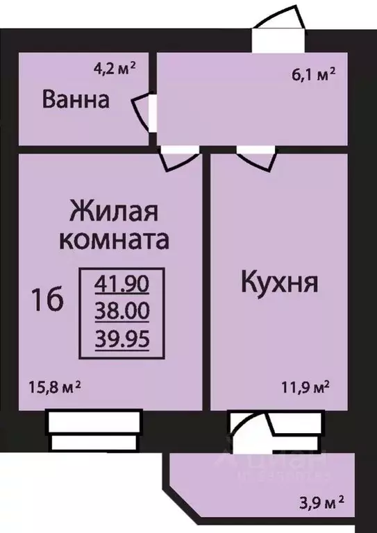 1-к кв. Тамбовская область, Тамбов ул. Имени С.И. Савостьянова, 3 ... - Фото 0