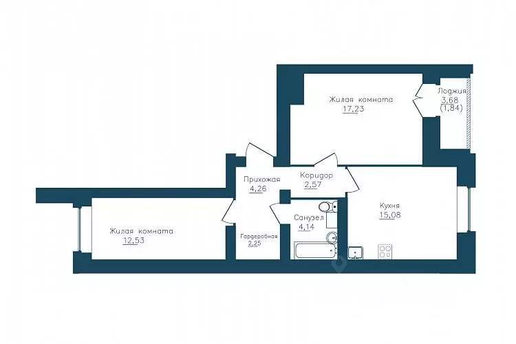 2-к кв. Вологодская область, Череповец 107-й мкр, ГринВилль жилой ... - Фото 1