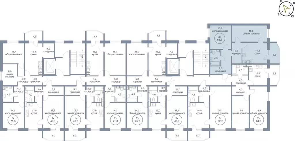 2-к кв. Ханты-Мансийский АО, Нефтеюганск 5-й мкр, 50 (68.3 м) - Фото 1