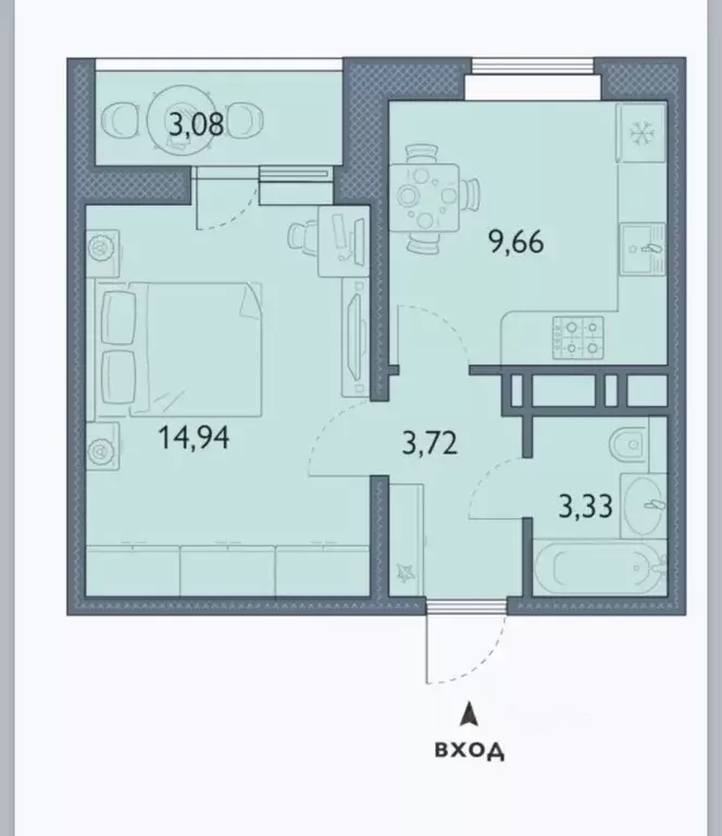 1-к кв. Брянская область, Брянск просп. Станке Димитрова, 67к7 (31.3 ... - Фото 2