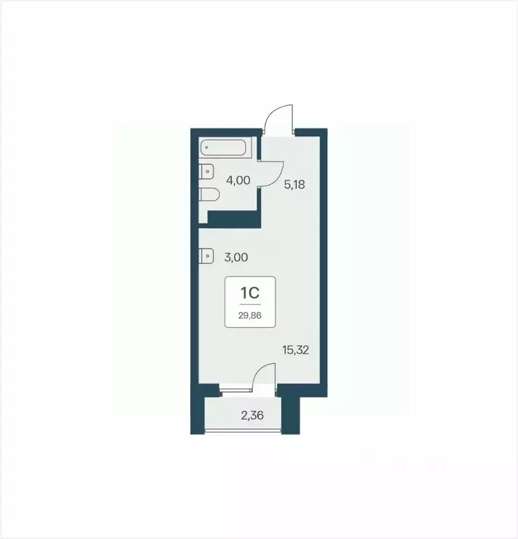 Студия Новосибирская область, Новосибирск Красный просп., 180 (30.2 м) - Фото 1