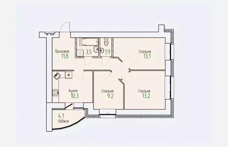 3-к кв. Кировская область, Киров Завода ОЦМ мкр,  (65.1 м) - Фото 0