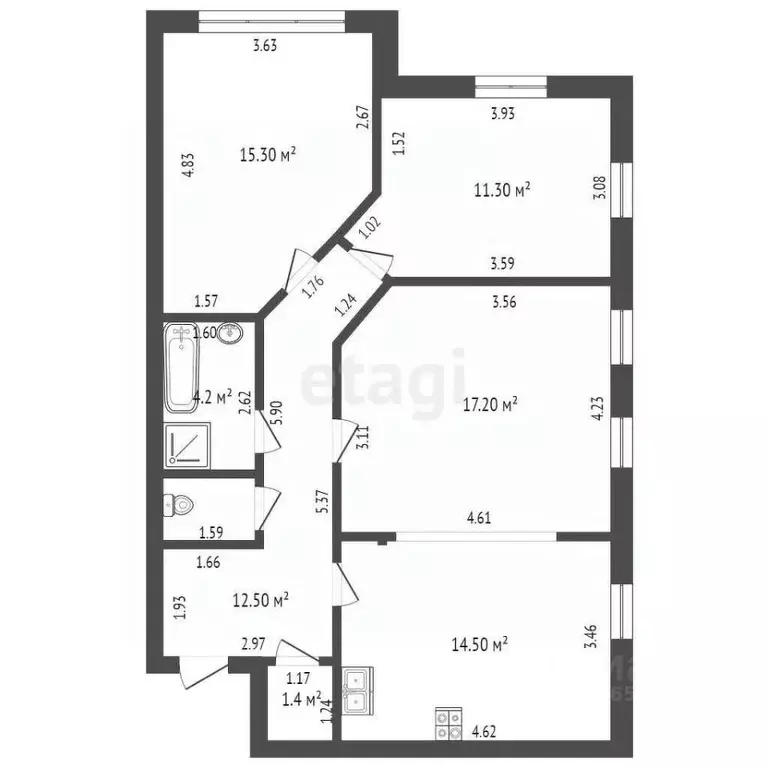 3-к кв. Костромская область, Кострома Пантусово мкр, бул. Михалевский, ... - Фото 2