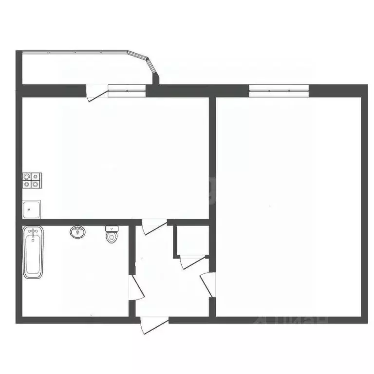 1-к кв. Кемеровская область, Юрга просп. Победы, 49 (27.6 м) - Фото 2