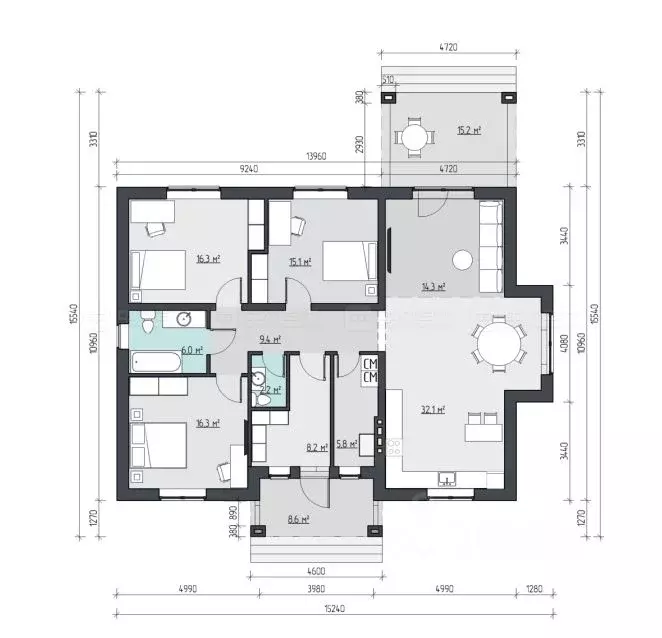 Дом в Татарстан, Высокогорский район, с. Альдермыш Зеленая ул. (150 м) - Фото 2