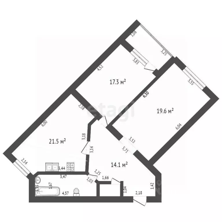 2-к кв. Башкортостан, Стерлитамак ул. Артема, 102 (81.9 м) - Фото 2
