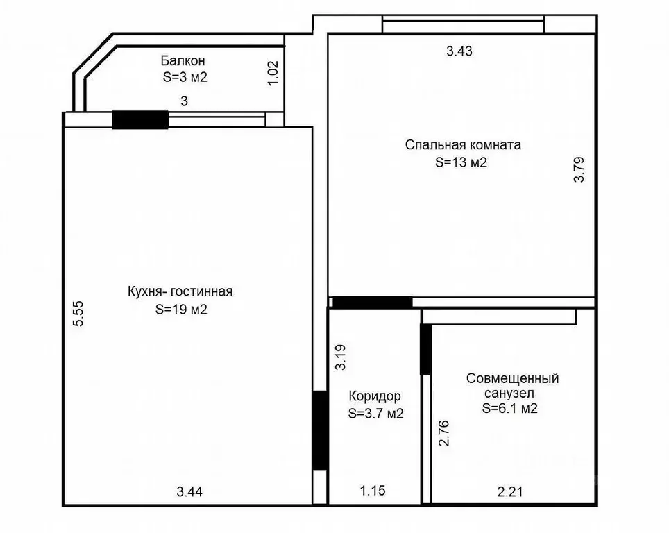 1-к кв. Тюменская область, Тюмень Кремлевская ул., 112к3 (42.1 м) - Фото 2