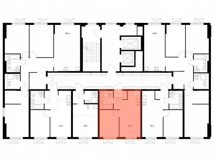 1-к. квартира, 32,2 м, 14/16 эт. - Фото 1