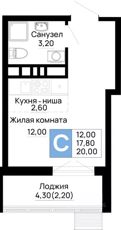 Студия Адыгея, Тахтамукайский район, Яблоновский пгт  (20.0 м) - Фото 1