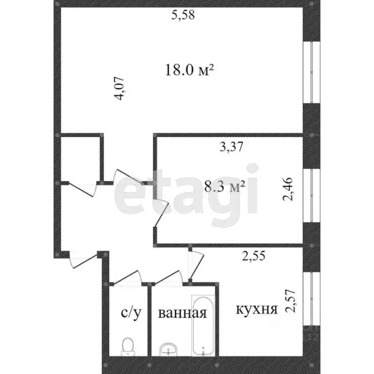 2-к кв. Белгородская область, Белгородский район, Разумное рп ул. ... - Фото 2