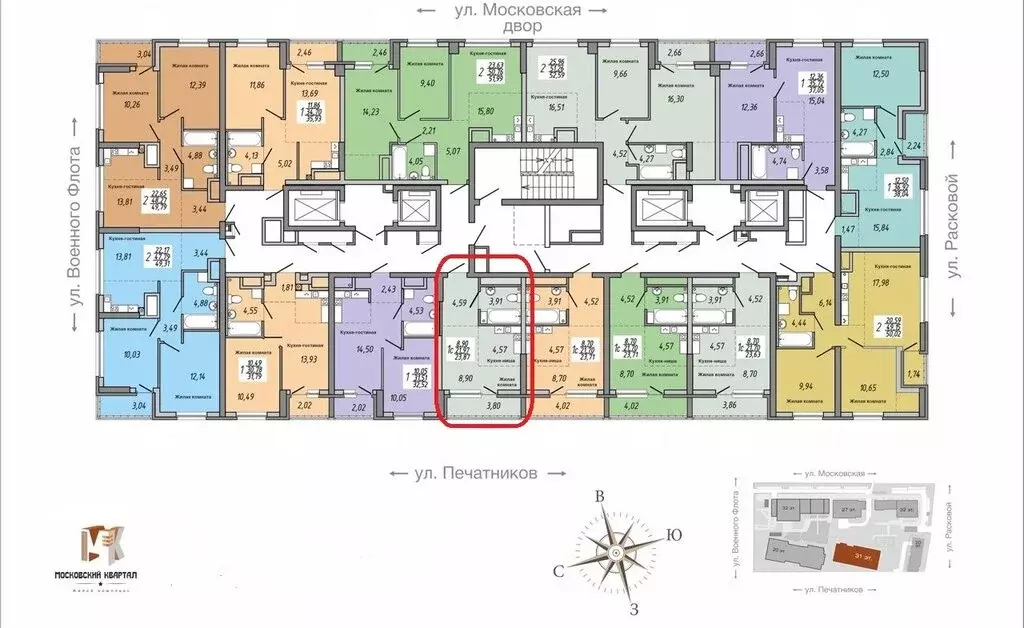 Квартира-студия: Екатеринбург, улица Печатников, 3 (21.7 м) - Фото 1