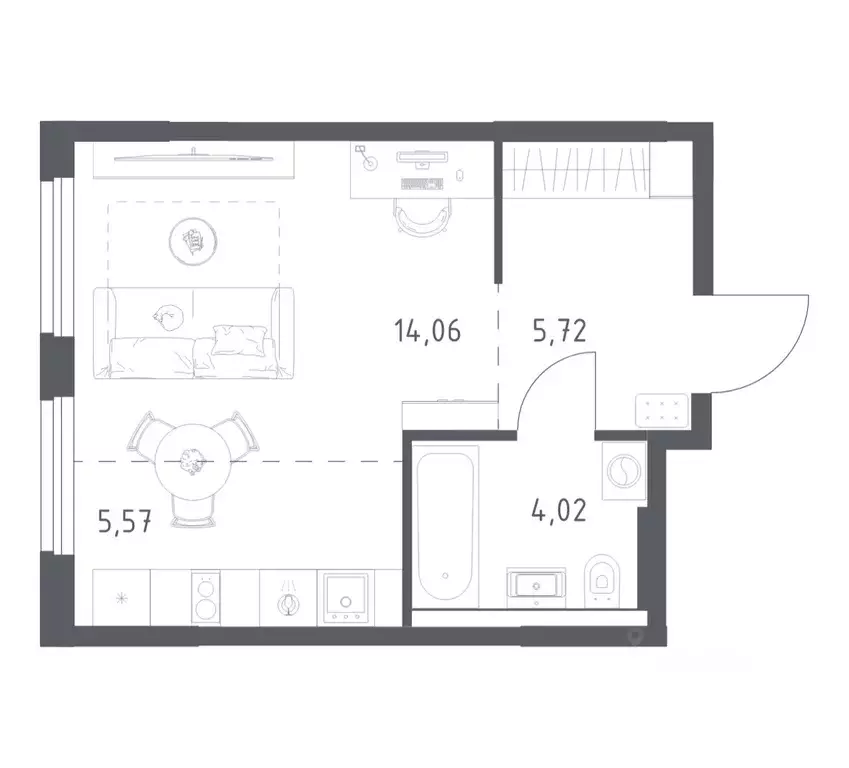 1-к кв. Башкортостан, Уфа ул. Минигали Губайдуллина, 8к9 (29.37 м) - Фото 1