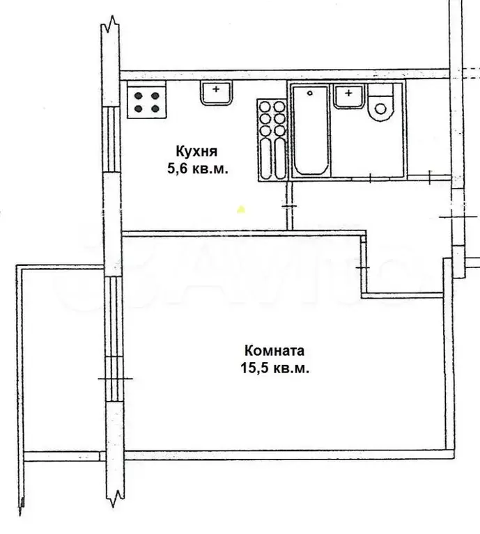 1-к. квартира, 28,2 м, 8/9 эт. - Фото 0