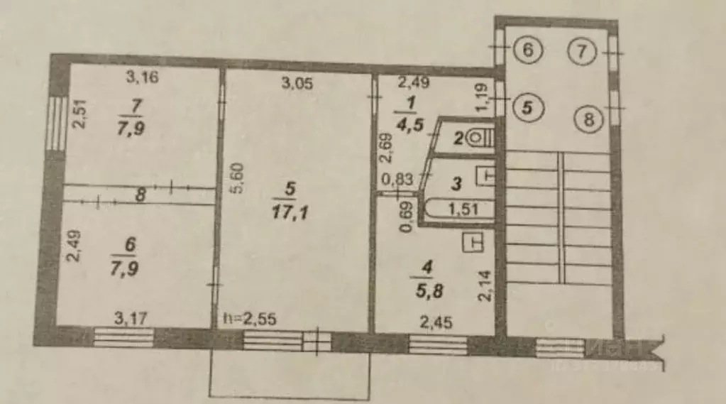 3-к кв. Иркутская область, Шелехов 1-й мкр, 16 (47.7 м) - Фото 1