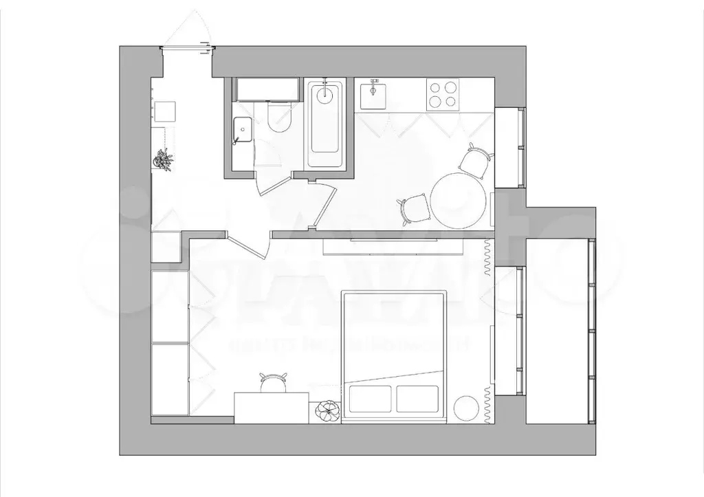 1-к. квартира, 29,8 м, 5/5 эт. - Фото 1