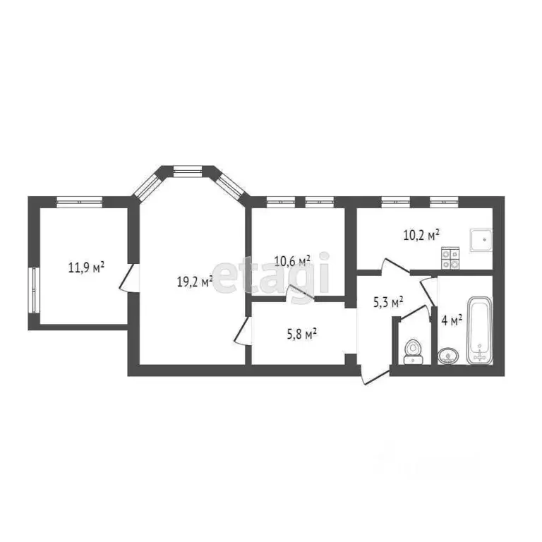 3-к кв. Тульская область, Тула просп. Ленина, 62 (68.8 м) - Фото 1