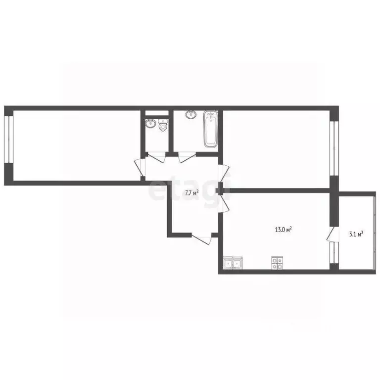 2-к кв. Московская область, Ленинский городской округ, пос. Развилка ... - Фото 1