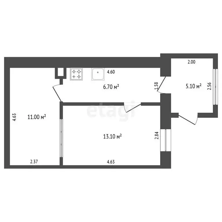 2-комнатная квартира: Феодосия, улица Федько, 115 (35.9 м) - Фото 1
