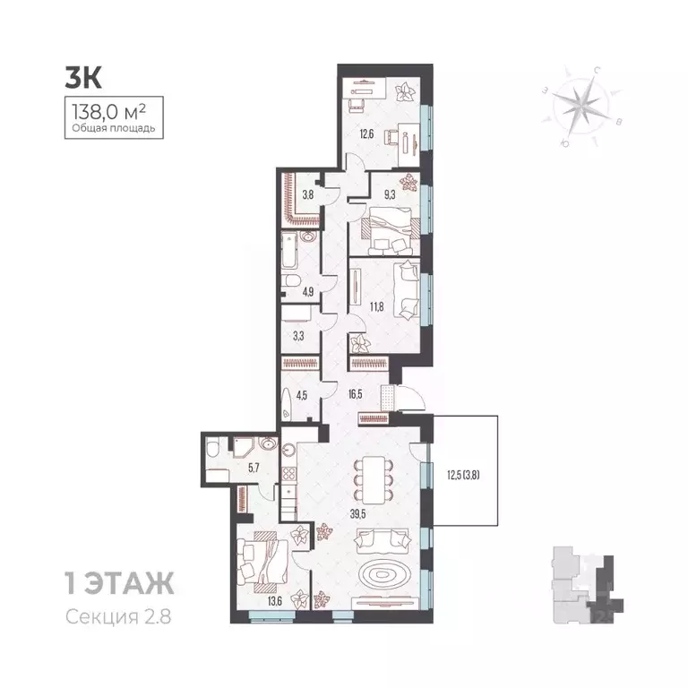 3-к кв. Пермский край, Пермь Вышка II мкр, Ветлан жилой комплекс ... - Фото 2