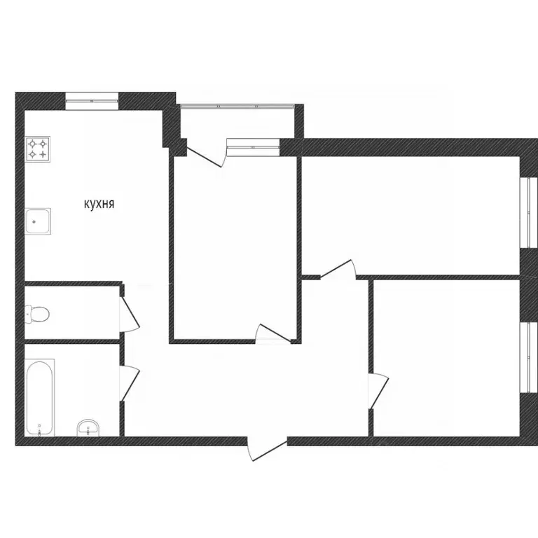 3-к кв. Белгородская область, Белгород бул. Юности, 21 (74.0 м) - Фото 2