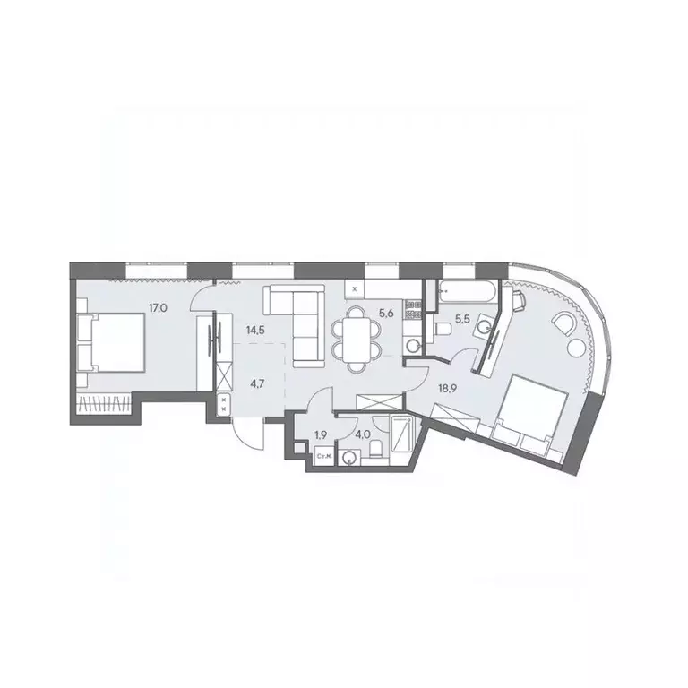 3-к кв. Москва ш. Боровское (дублер) (72.1 м) - Фото 0