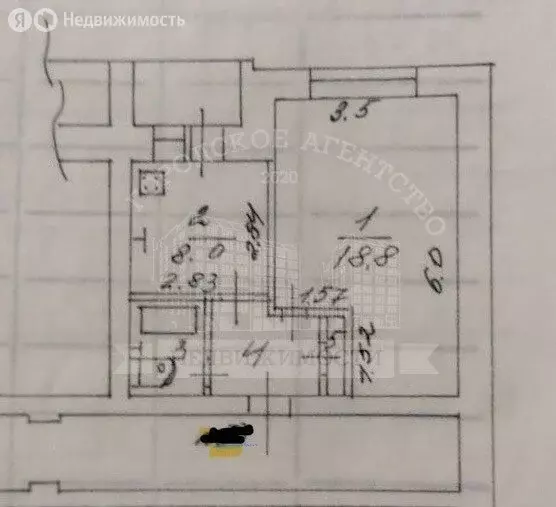 1-комнатная квартира: Калуга, переулок Малинники, 15 (34.3 м) - Фото 1