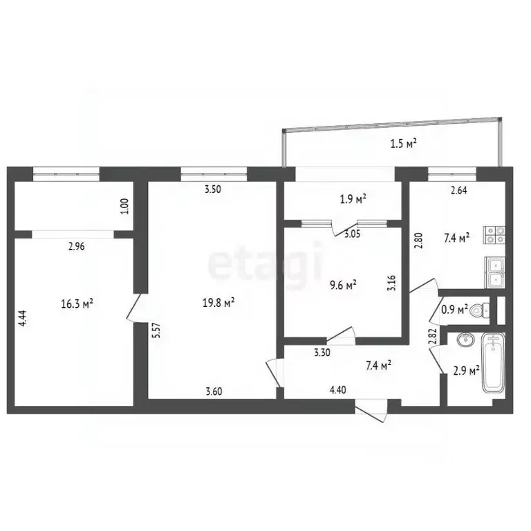 3-к кв. Крым, Феодосия ул. Крымская, 84 (67.7 м) - Фото 2