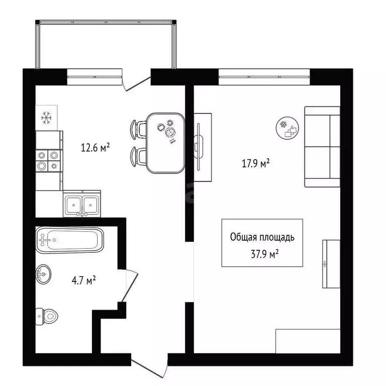 1-комнатная квартира: Новосибирск, улица Связистов, 13/2 (37.9 м) - Фото 0