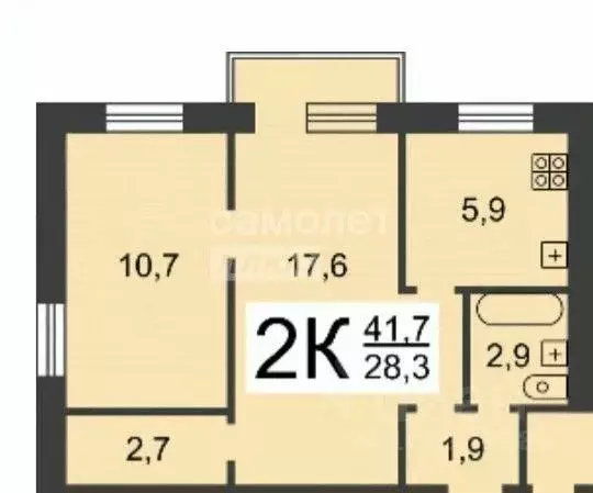 2-к кв. Владимирская область, Александров ул. Маяковского, 5 (41.2 м) - Фото 2