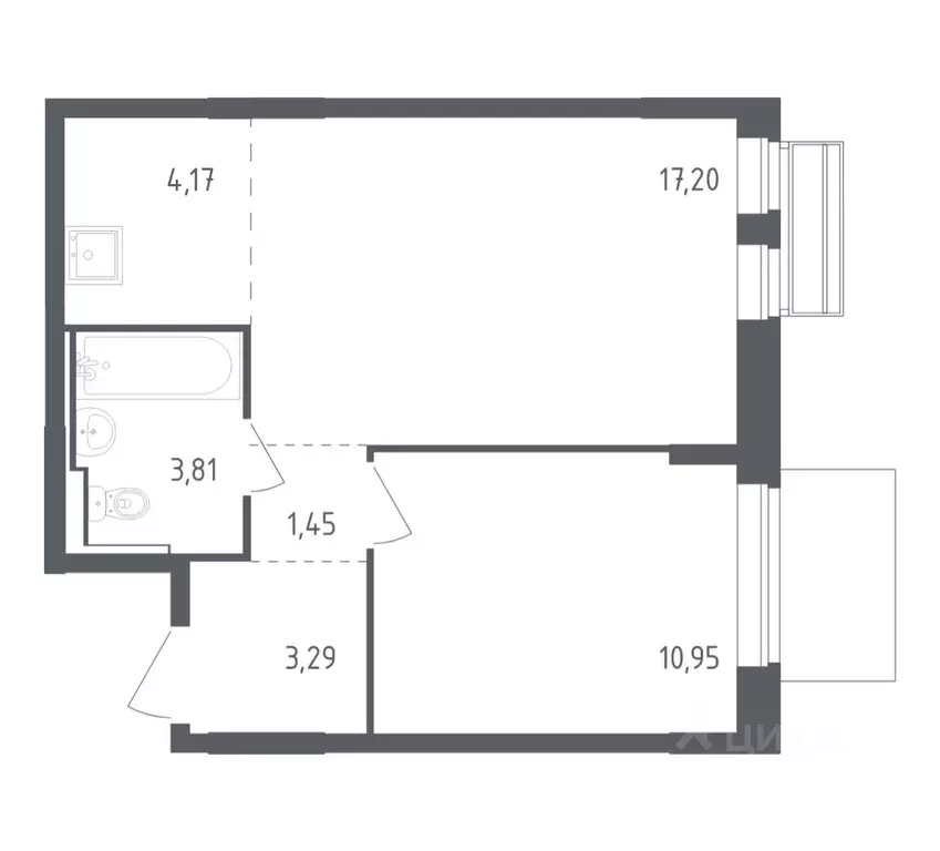 1-к кв. Московская область, Одинцовский городской округ, с. Лайково, ... - Фото 1