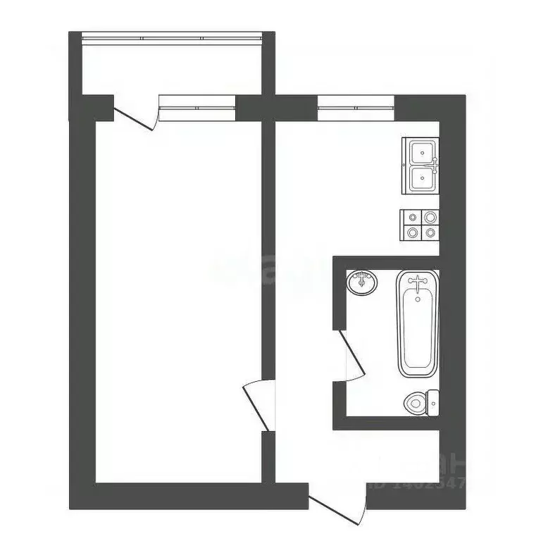 1-к кв. Владимирская область, Ковров Еловая ул., 82к3 (37.9 м) - Фото 2