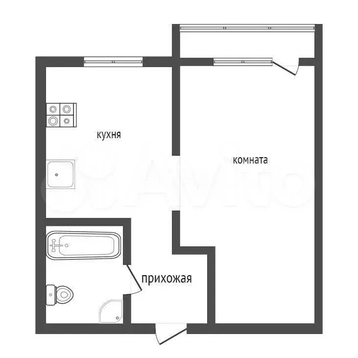 1-к. квартира, 20,8 м, 3/5 эт. - Фото 0