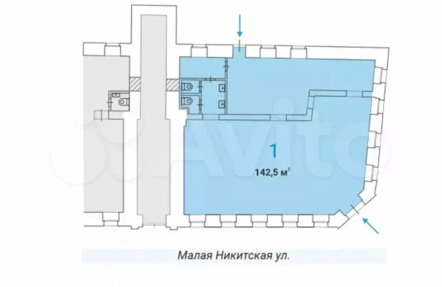 Габ Street Retail 142,5м - Фото 1