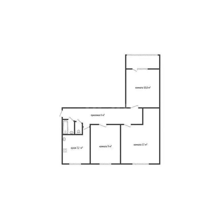 3-комнатная квартира: Ижевск, улица Труда, 82 (54.9 м) - Фото 1