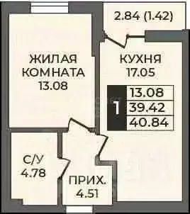 1-к кв. Оренбургская область, Оренбург ул. Ильи Глазунова, 8/1 (40.84 ... - Фото 1