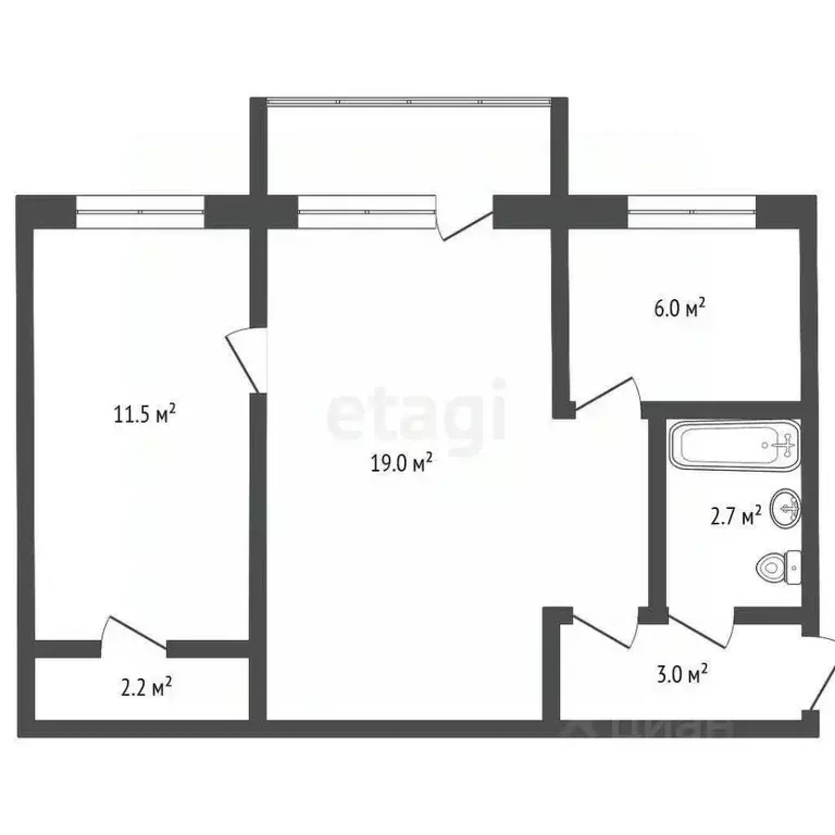 2-к кв. Москва Открытое ш., 24К41 (43.57 м) - Фото 2