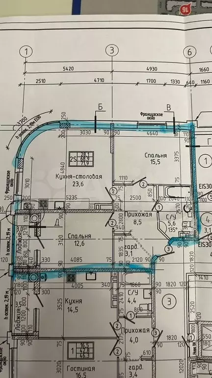 3-к. квартира, 73 м, 4/6 эт. - Фото 0