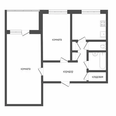 2-комнатная квартира: Норильск, Талнахская улица, 44 (45.1 м) - Фото 1