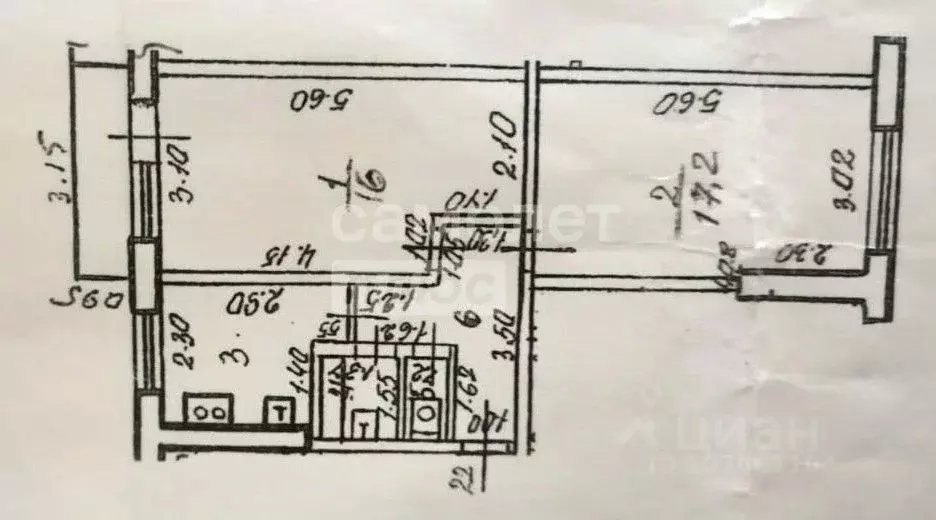 2-к кв. Липецкая область, Липецк ул. Валентины Терешковой, 38В (44.0 ... - Фото 2