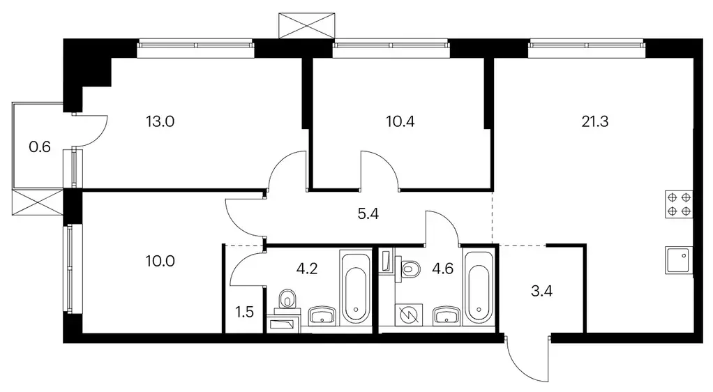 Продаётся 3-к квартира, 74.4 м - Фото 0