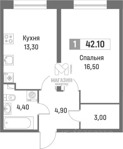 1-к кв. Ленинградская область, Мурино Всеволожский район, просп. ... - Фото 2