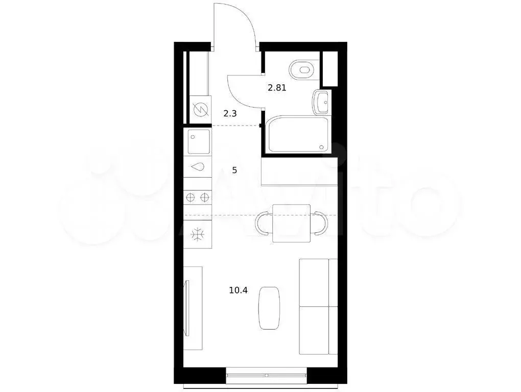 Квартира-студия, 20,5 м, 6/16 эт. - Фото 0