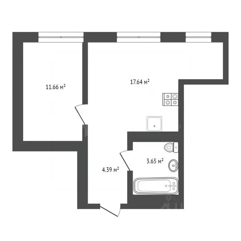 1-к кв. Тюменская область, Тюмень ул. Стройотрядовская, 12 (36.4 м) - Фото 2