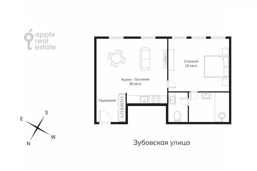 2-к кв. Москва Зубовская ул., 7 (50.0 м) - Фото 1